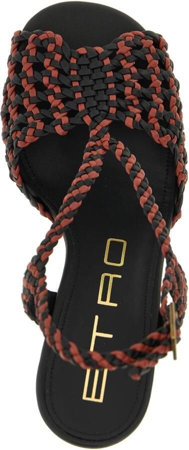 ETRO Sandalen Two-Tone Woven Fabric Sandals in zwart - Foto 2