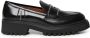 Evaluna Zwarte Leren Loafers Ronde Neus Schoenen - Thumbnail 1