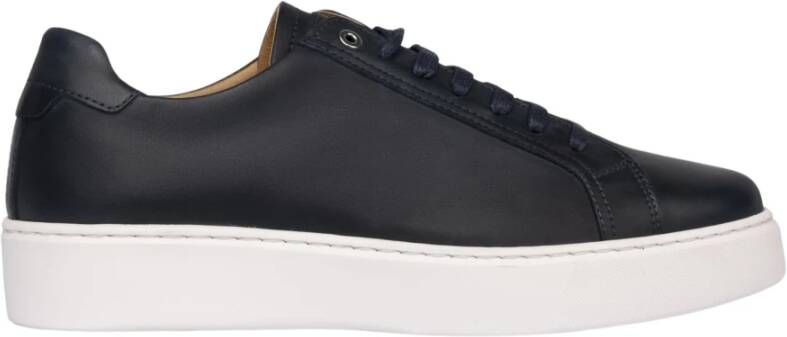 Exton Blauwe leren sneaker