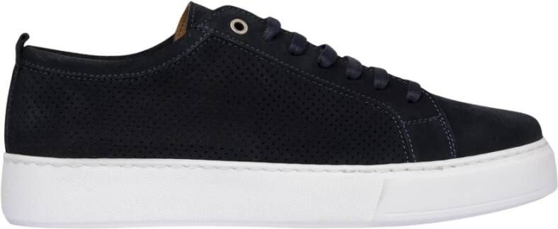 Exton Blauwe Suède Sneakers Casual-Chique Stijl