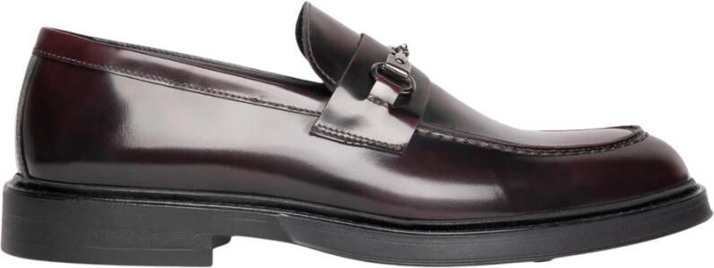 Exton Bordeaux Leren Loafers met Gesp