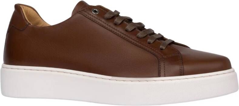Exton Bruine leren sneaker stijlvolle klasse