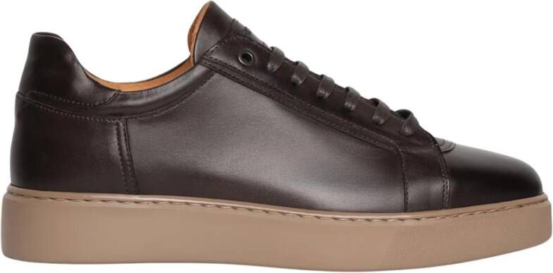 Exton Bruine leren sneakers