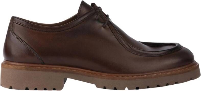 Exton Bruine Leren Veterschoenen