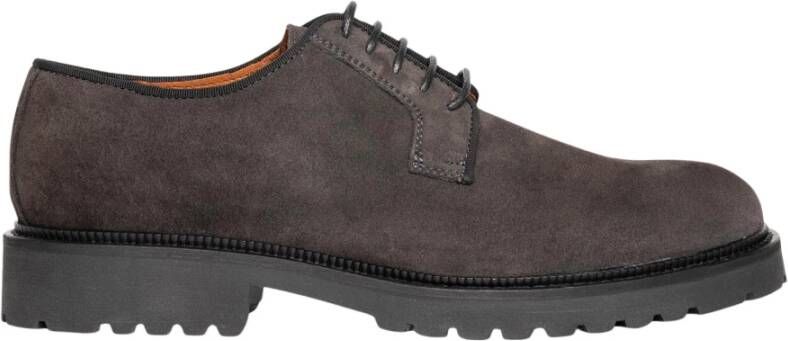 Exton Suède Veterschoenen met Platte Zolen