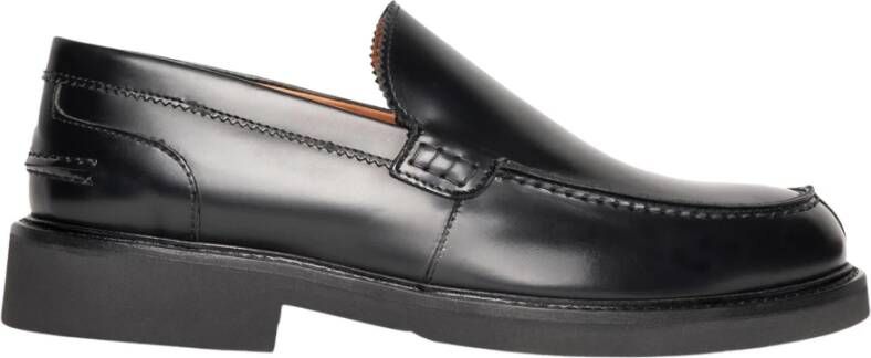 Exton Zwarte Leren College Loafers