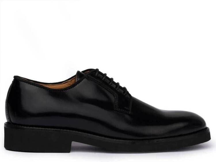 Exton Zwarte Leren Derby Schoen