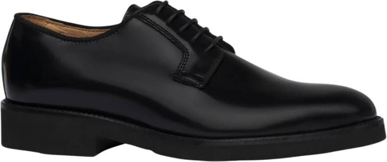 Exton Zwarte Leren Derby Schoenen