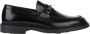 Exton Zwarte leren loafers met gesp - Thumbnail 1