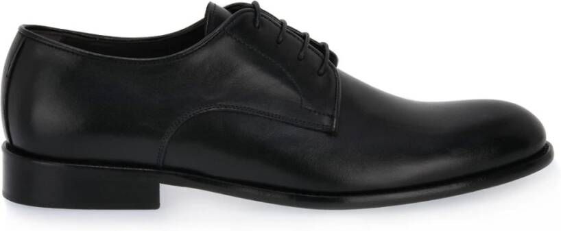 Exton Zwarte Leren Schoenen Black Heren