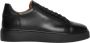 Exton Zwarte Leren Sneakers met Rubberen Zool - Thumbnail 1