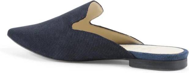 19v69 Italia Donkerblauwe leren pointy toe muiltjes