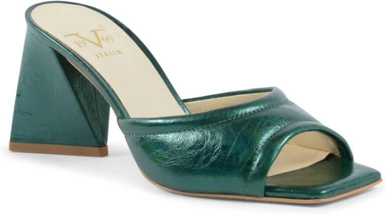 19v69 Italia Flat Sandals Green Dames