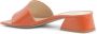 19v69 Italia Oranje Leren Blokhak Sandalen Orange Dames - Thumbnail 2