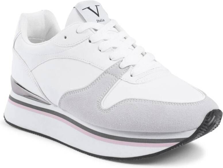 19v69 Italia Witte luxe sneaker met rubberen zool White Dames