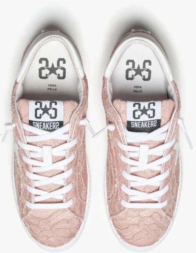 2Star Bruine Vetersneaker met Witte Leren Details