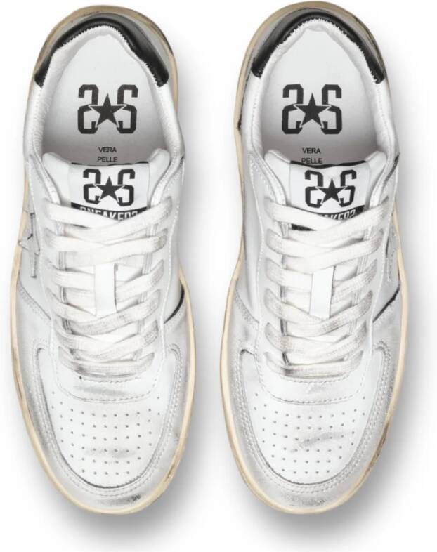 2Star Gebruikte Padel Sneakers in Bianco Nero Wit Dames