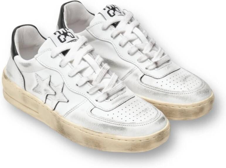 2Star Gebruikte Padel Sneakers in Bianco Nero Wit Heren