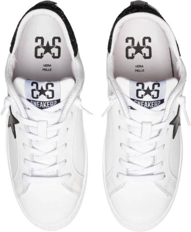 2Star Glitter Wit Leren Lage Sneakers