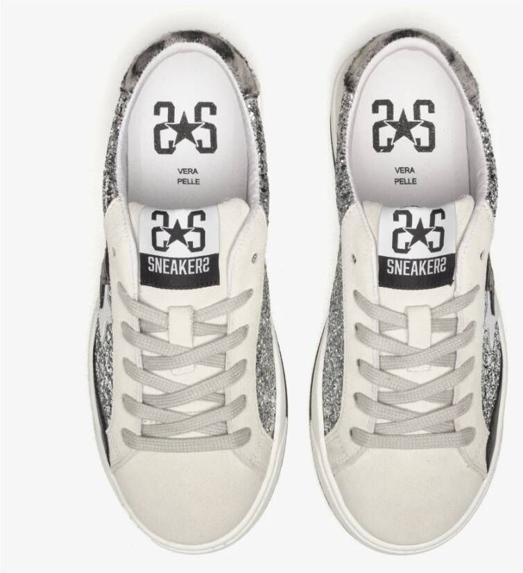 2Star Glitter Zilver Luipaard Sneakers