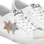 2Star Handgemaakte Italiaanse leren sneakers wit goud zilver - Thumbnail 2
