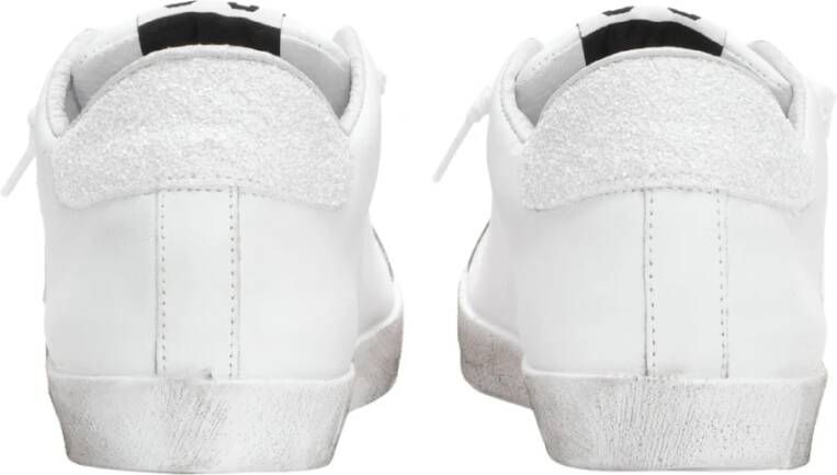 2Star Handgemaakte Italiaanse leren sneakers wit zilver