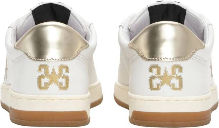 2Star Handgemaakte Italiaanse sneakers wit goud