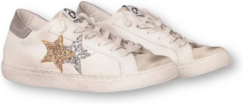 2Star Lage Sneakers in Wit-IJs-Goud-Zilver Wit Dames