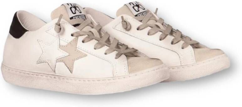 2Star Lage Sneakers Wit IJs Zwart Wit Dames