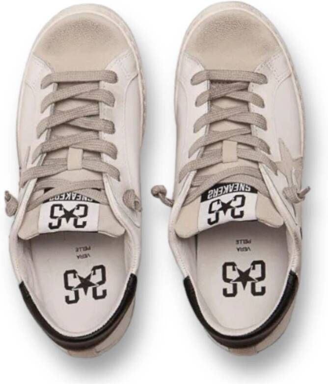 2Star Lage Sneakers Wit IJs Zwart Wit Dames