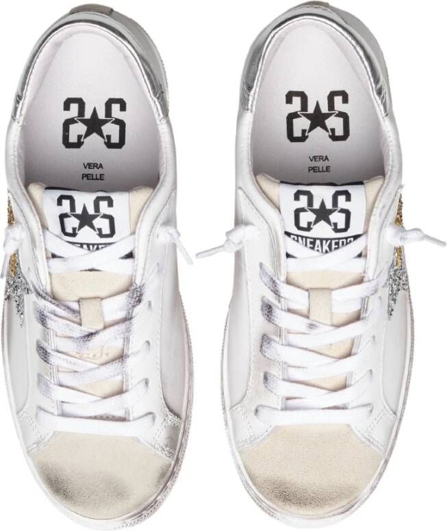 2Star Lage Top Casual Leren Sneakers Wit