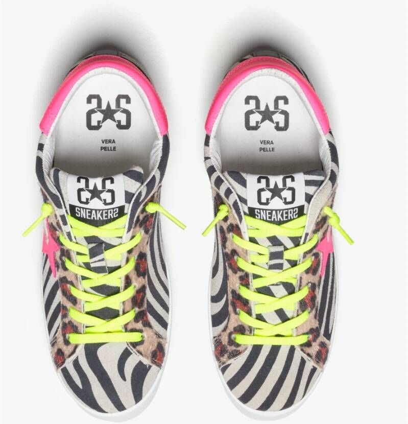 2Star Leoparddetails Sneakers in Zebra Print