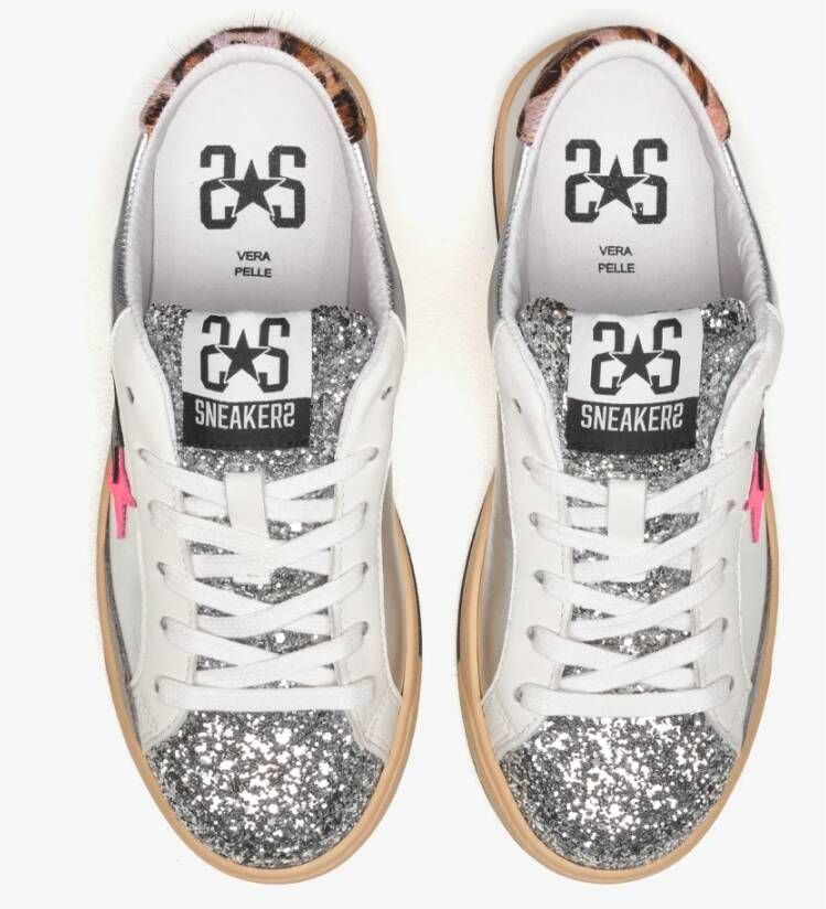 2Star Leopardprint Sneakers in Zilver en Zwart