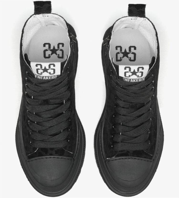 2Star Mid Star Sneaker in zwart luipaardprint