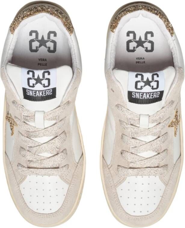 2Star Nieuwe Ster Leren Sneakers Wit Beige