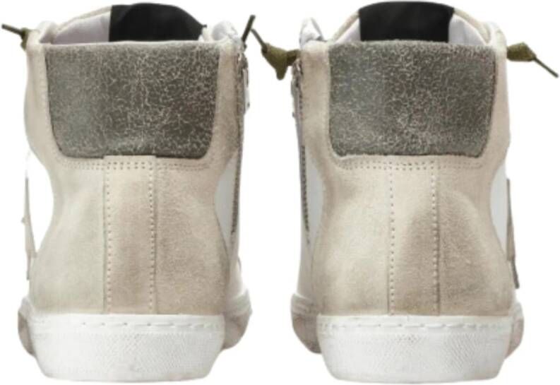 2Star Witte Hoge Top Leren Sneakers