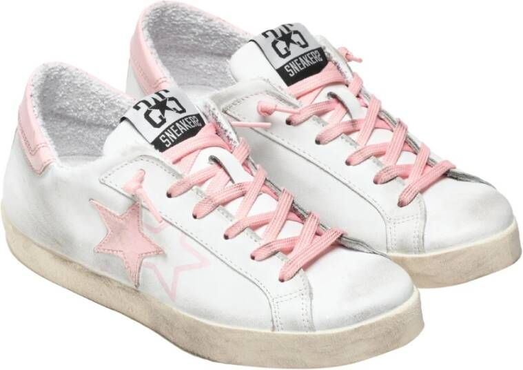 2Star Witte Lage Top Leren Sneakers