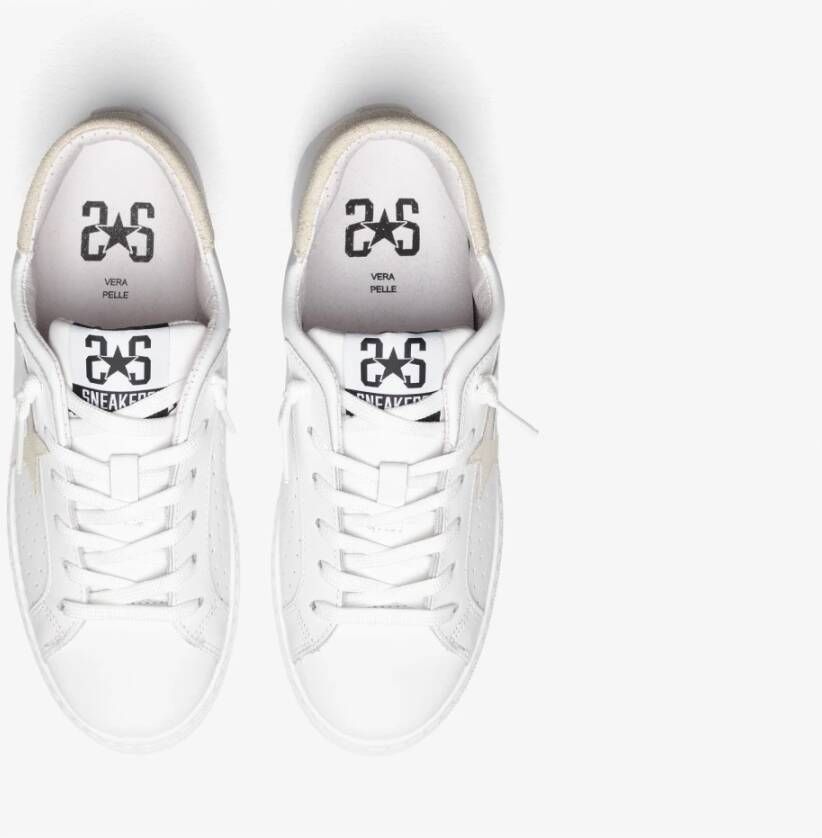 2Star Witte Leren Casual Sneaker Vrouwen - Foto 3