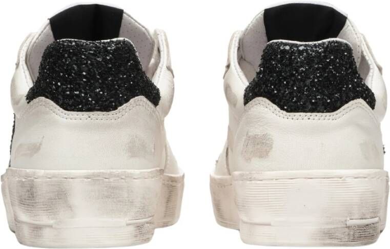 2Star Witte Leren Padel Sneakers met Zwarte Details