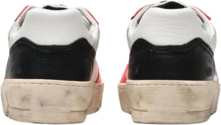 2Star Witte Leren Padel Sneakers Rode Details