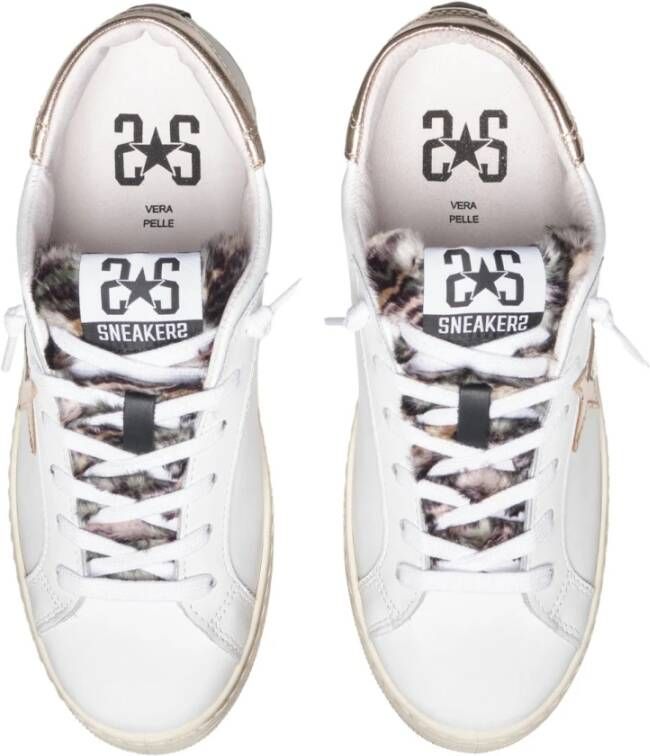 2Star Witte leren platformsneakers voor dames