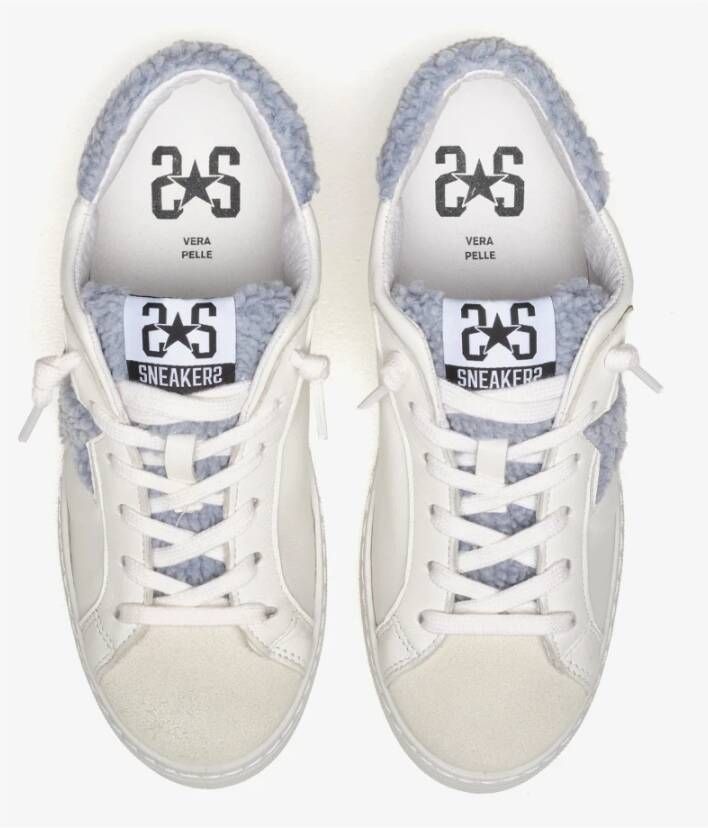 2Star Witte leren sneaker met Celeste Teddy details