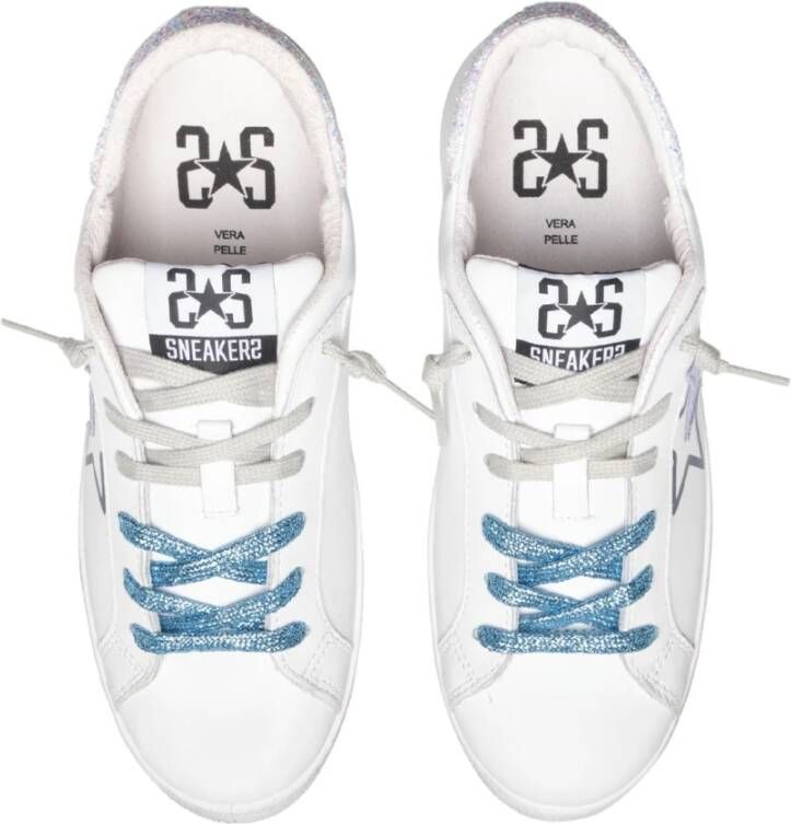2Star Witte leren sneakers voor vrouwen