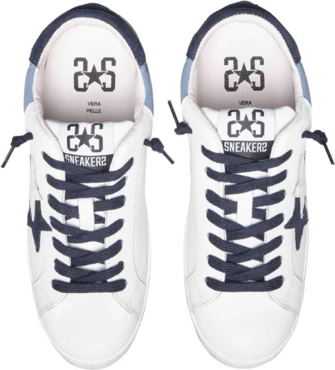 2Star Witte Leren Ster Sneakers Mannen