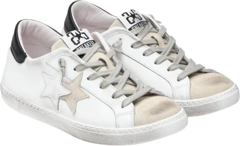2Star Wit Zwart Lage Top Sneakers Modern Casual