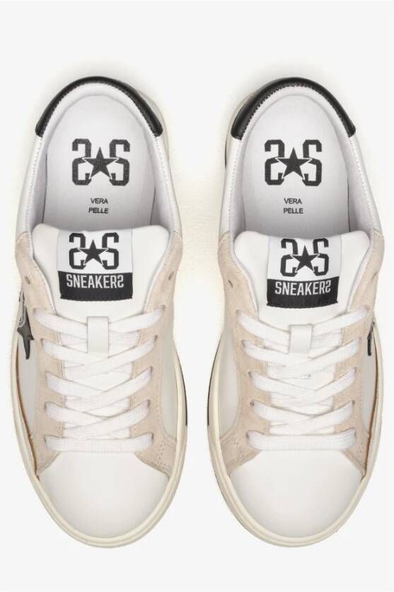 2Star Zebra Details Leren Sneakers Zwart Zilver