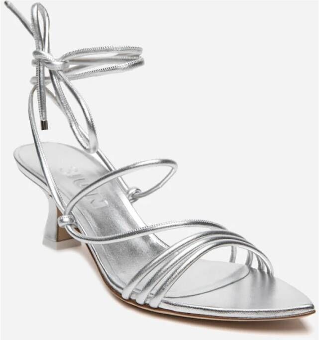 3Juin Dafne Shine Zilveren Leren Sandalen Gray Dames