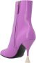 3Juin Beeldhouw Hiel Leren Enkellaarzen Purple Dames - Thumbnail 3