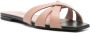 3Juin Platte leren schoenen met gevlochten banden Beige Dames - Thumbnail 4