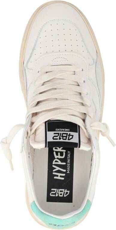 4B12 Witte en Aqua Leren Sneaker Hyper-D103